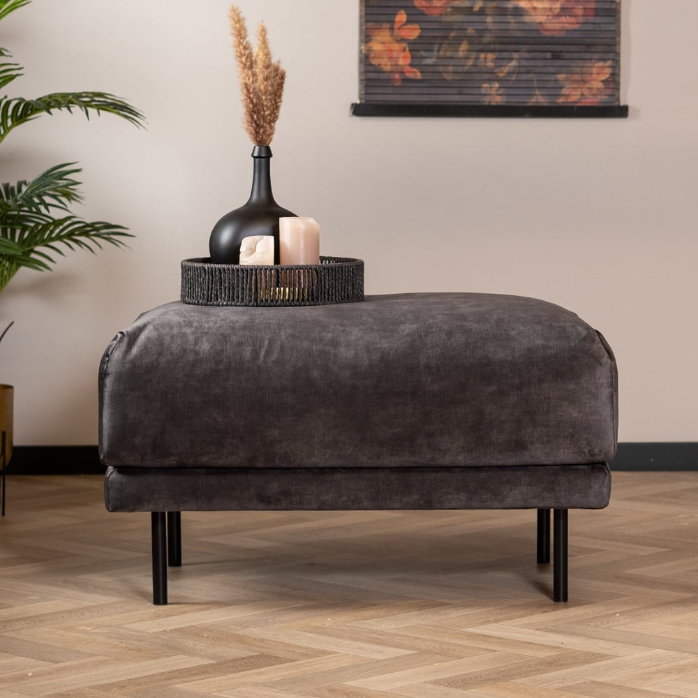 Hocker Denver velours anthracite