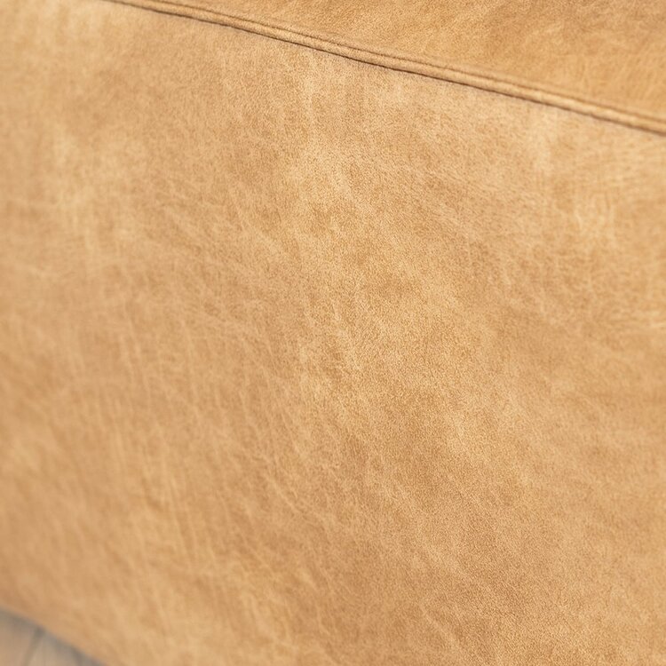 Pouf Memphis en éco-cuir beige