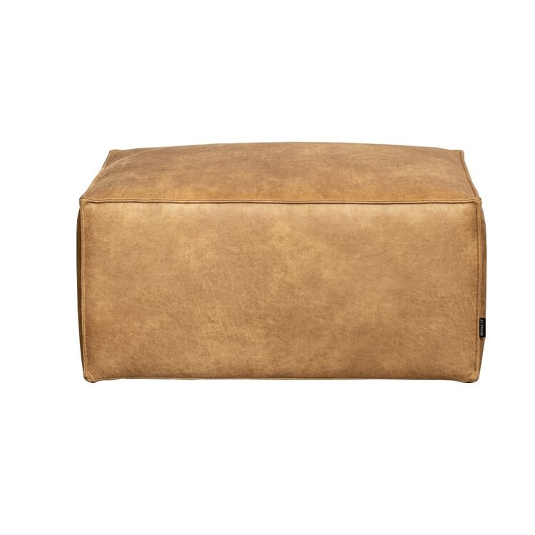 Pouf Memphis en éco-cuir beige
