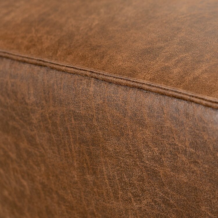 Pouf Memphis en éco-cuir marron