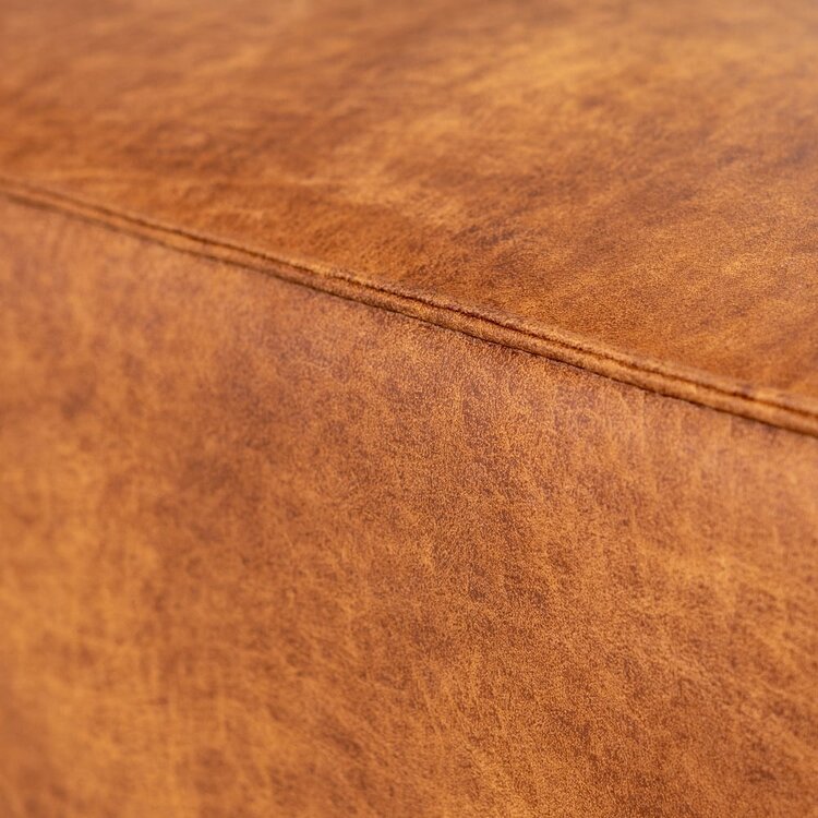 Pouf Memphis en éco-cuir cognac