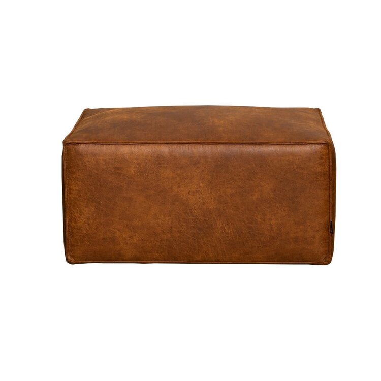 Pouf Memphis en éco-cuir cognac
