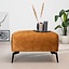 Pouf en velours Vegas jaune ocre / cognac