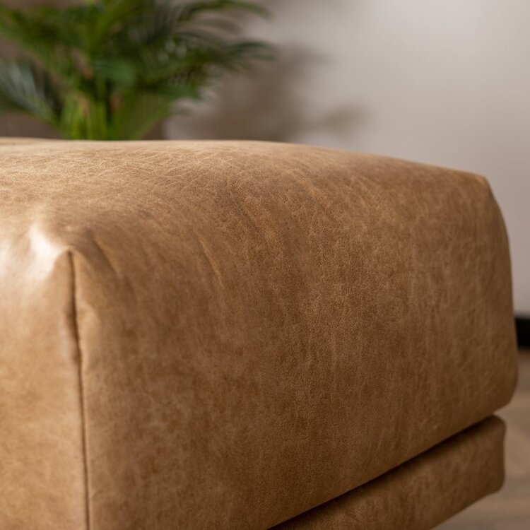 Hocker Denver en cuir écologique beige