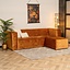 Pouf Memphis velours ocre jaune