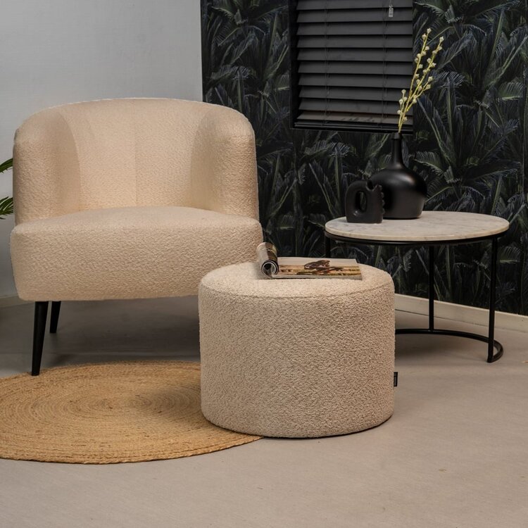 Pouf bouclette Nora taupe