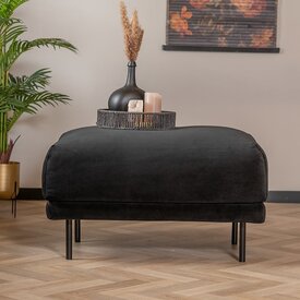 Hocker Denver velours noir