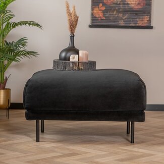 Hocker Denver velours noir