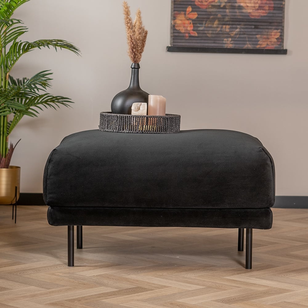 Hocker Denver velours noir