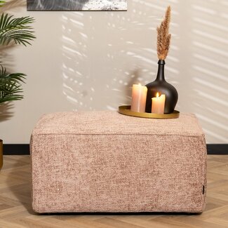 Pouf Memphis tissu chenille rose