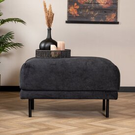 Hocker scandinave Denver Tissu chiné noir