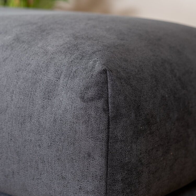 Hocker scandinave Denver Tissu chiné noir