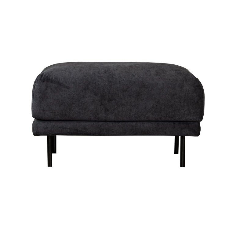 Hocker scandinave Denver Tissu chiné noir