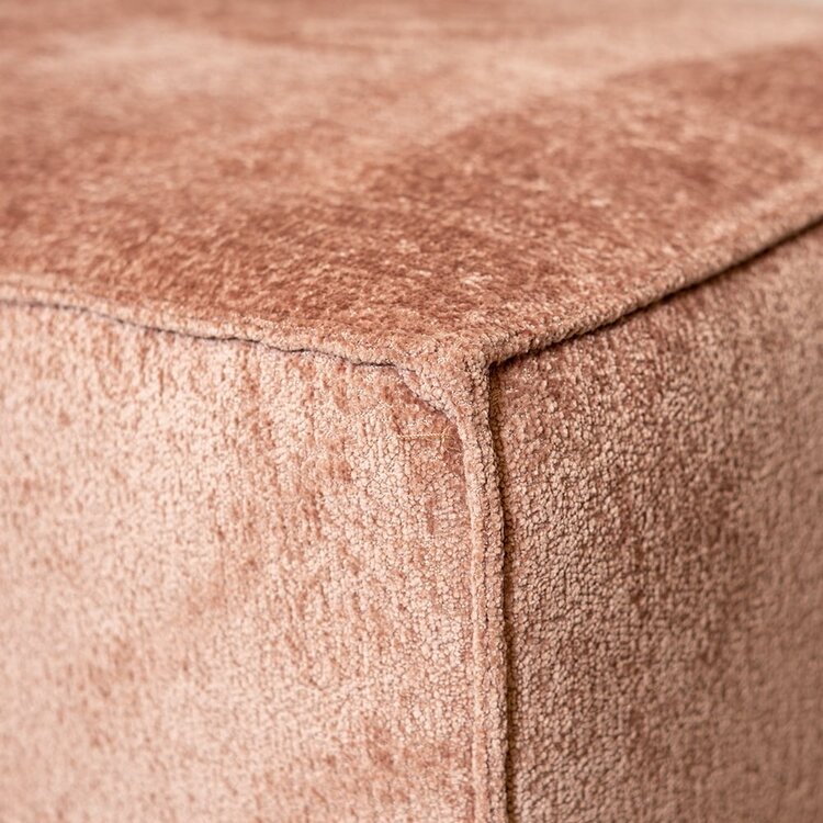 Hocker Memphis tissu chenille rose