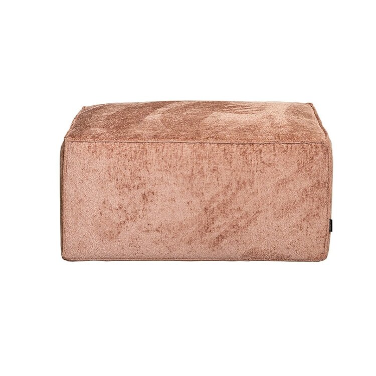 Hocker Memphis tissu chenille rose