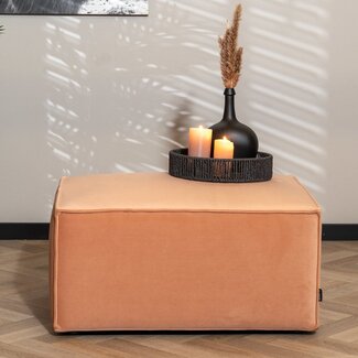 Pouf Memphis velours rose