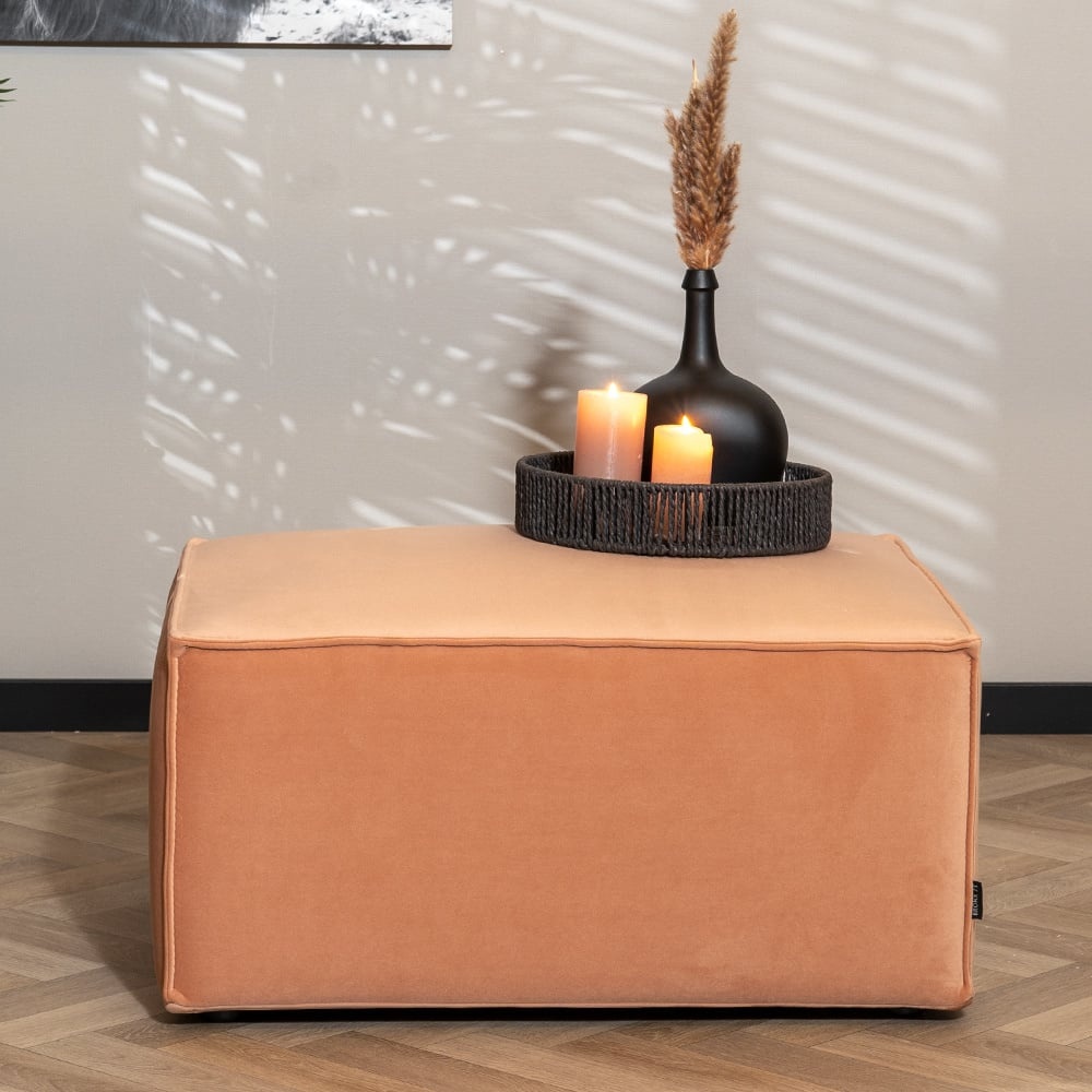 Pouf Memphis velours rose