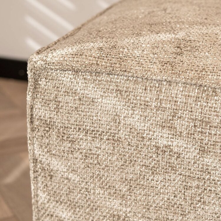 Pouf Memphis tissu chenille taupe