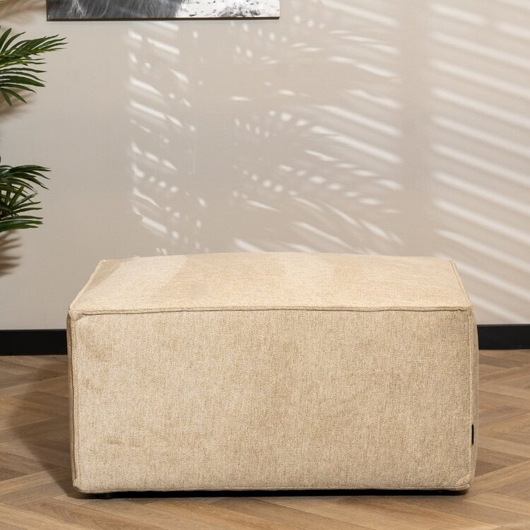 Pouf Scandinave Memphis tissu mélangé taupe
