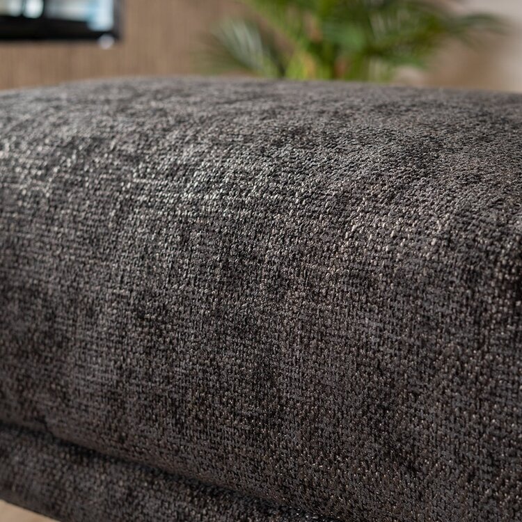 Hocker Denver tissu chenille noir