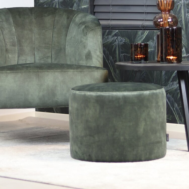 Pouf velours Beau vert