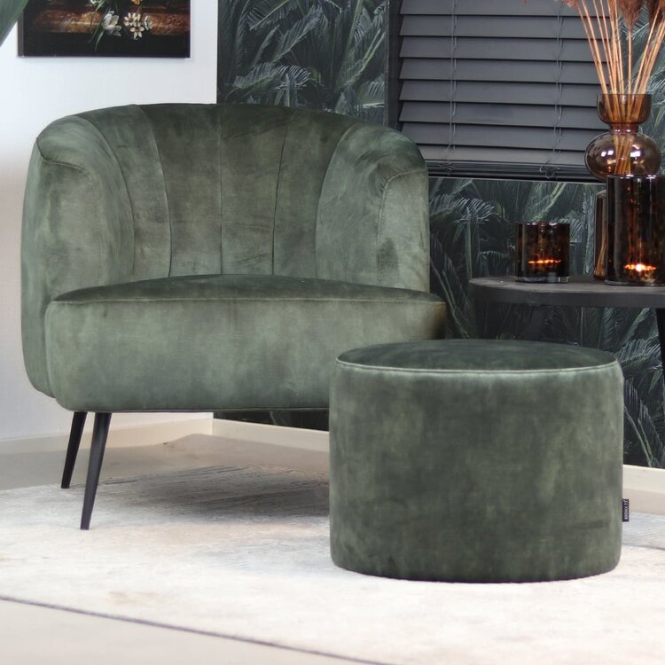 Pouf velours Beau vert