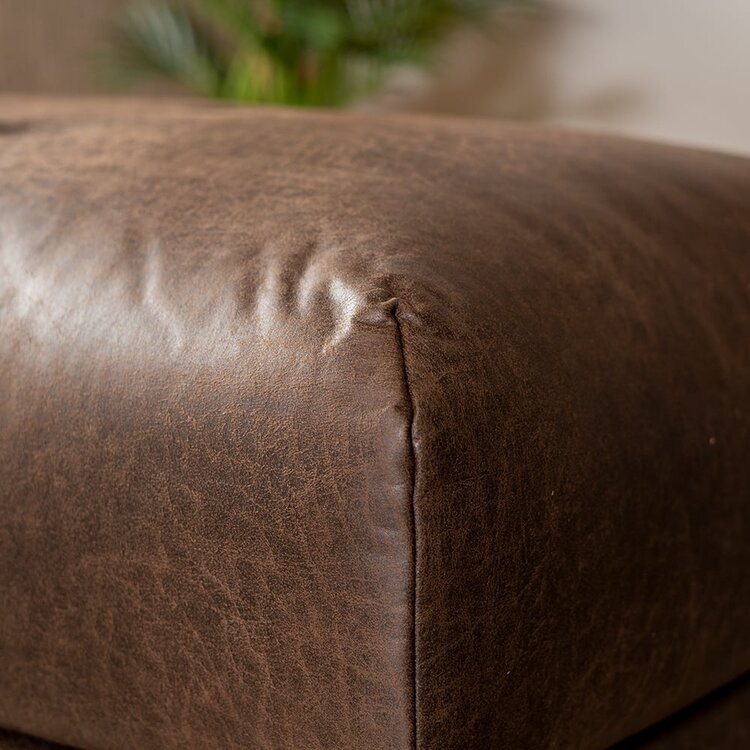 Hocker Denver en cuir écologique brun