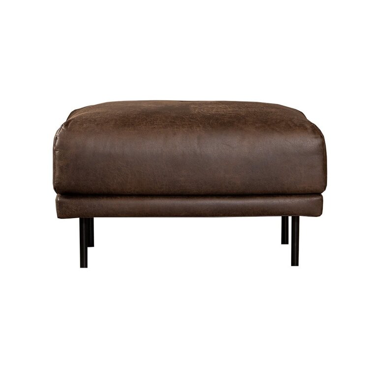 Hocker Denver en cuir écologique brun