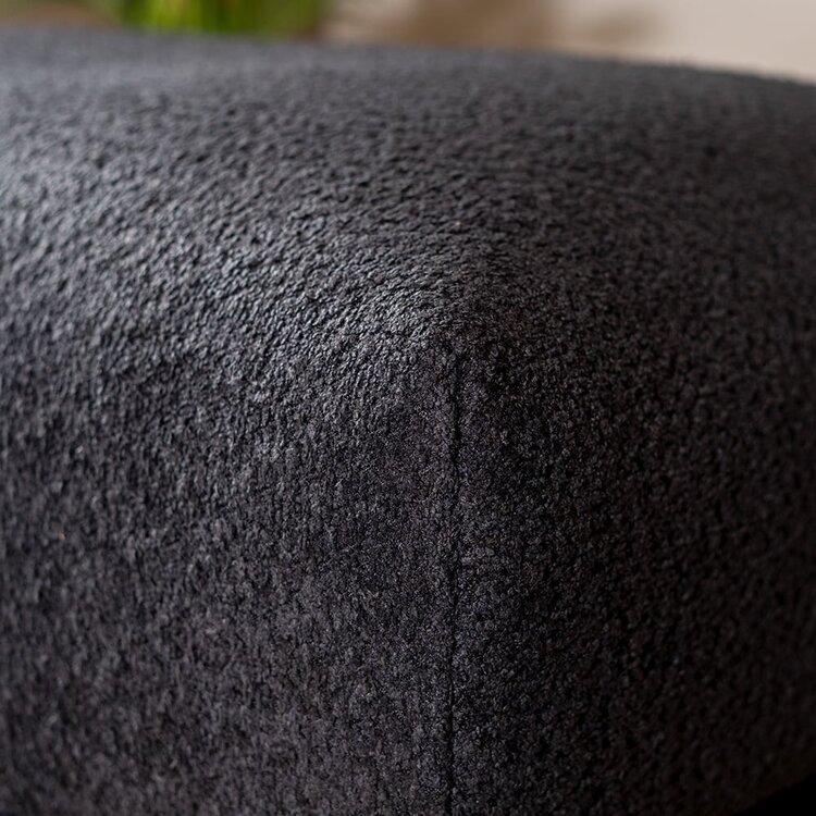 Hocker scandinave Denver bouclette noir