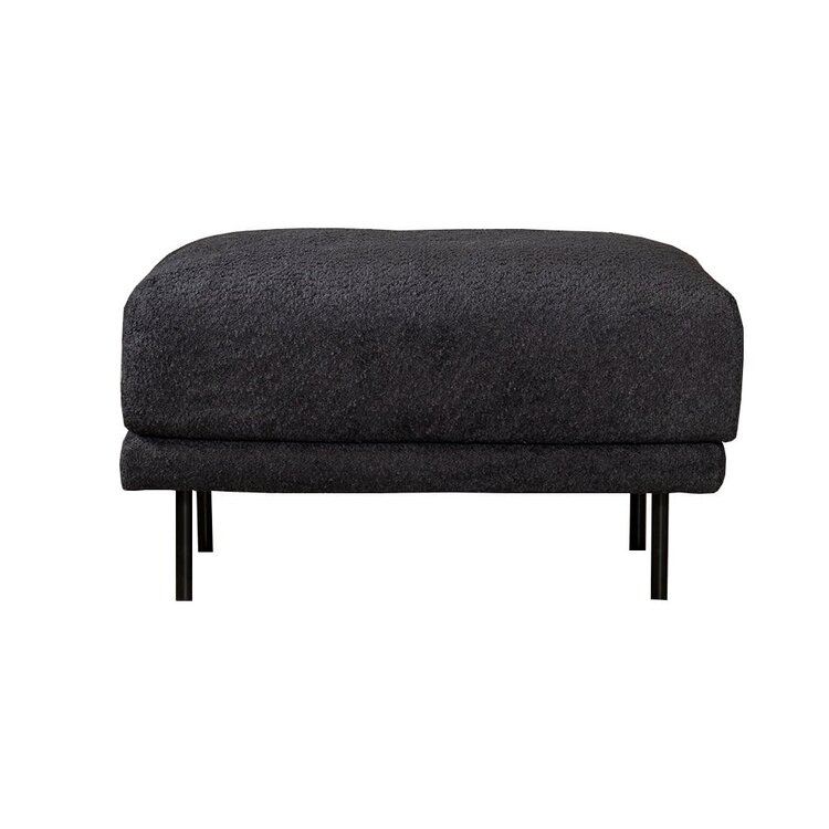 Hocker scandinave Denver bouclette noir