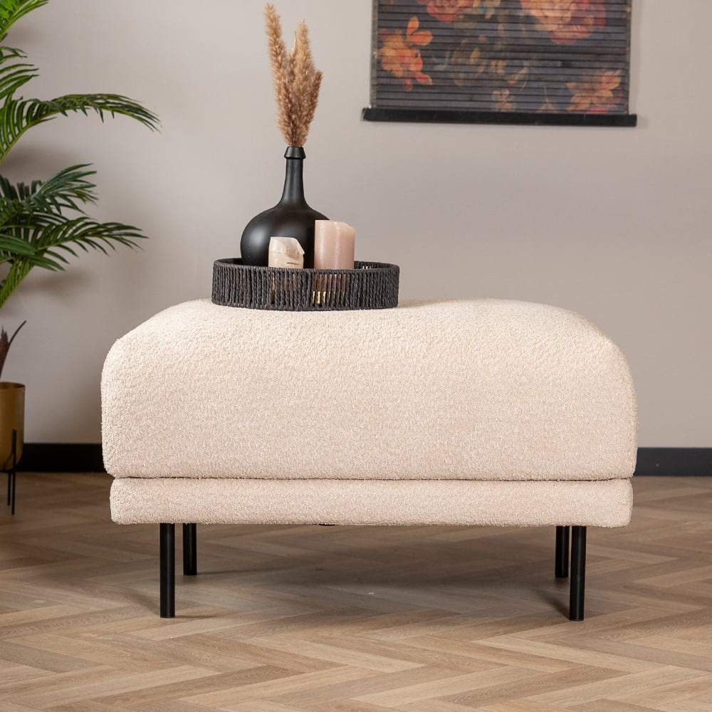 Hocker scandinave Denver bouclette taupe