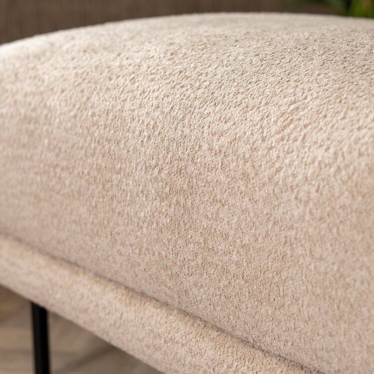 Hocker scandinave Denver bouclette taupe