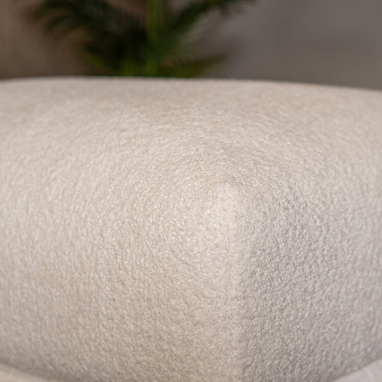 Hocker scandinave Denver bouclette blanc