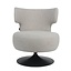 Fauteuil pivotant Metro tissu lin taupe