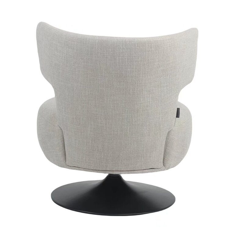 Fauteuil pivotant Metro tissu lin taupe