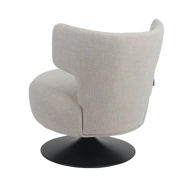 Fauteuil pivotant Metro tissu lin taupe