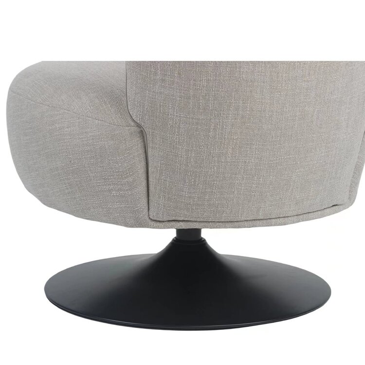 Fauteuil pivotant Metro tissu lin taupe