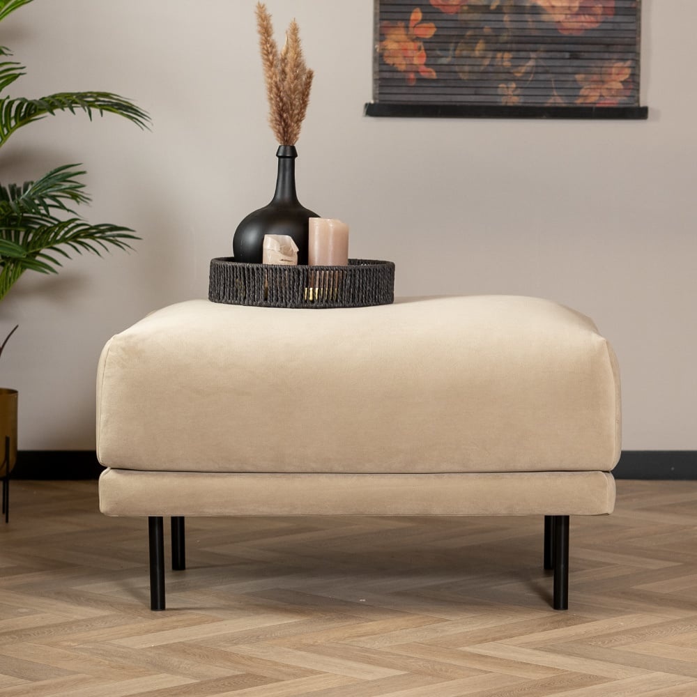 Hocker Denver velours beige