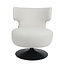Fauteuil pivotant Metro tissu lin blanc cassé