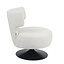 Fauteuil pivotant Metro tissu lin blanc cassé