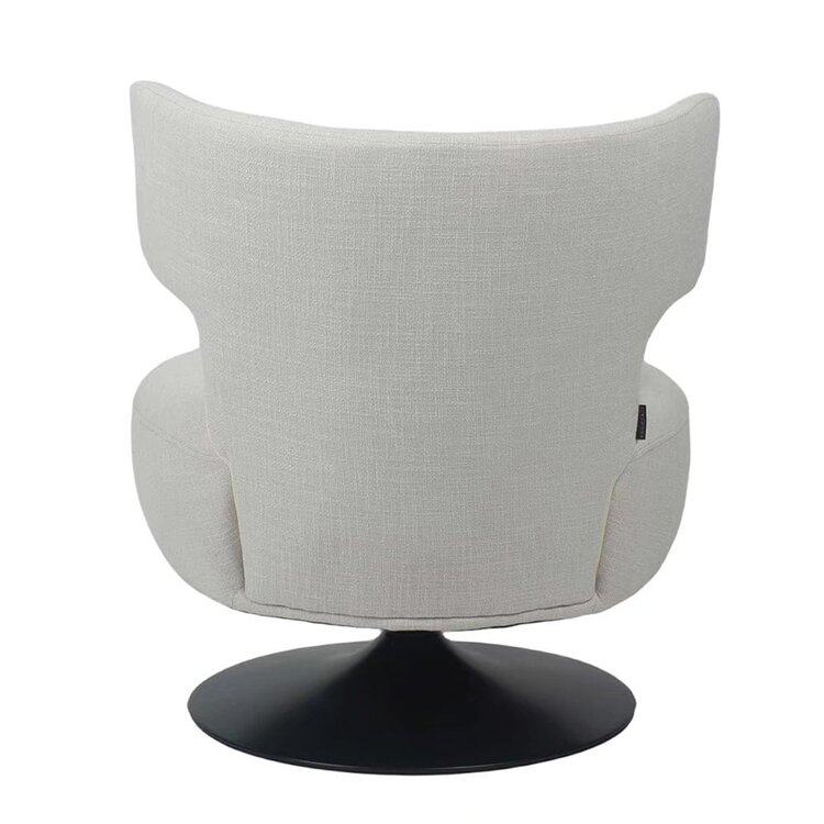 Fauteuil pivotant Metro tissu lin blanc cassé