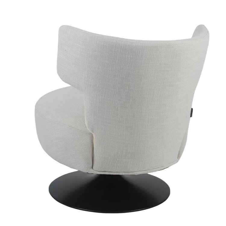 Fauteuil pivotant Metro tissu lin blanc cassé