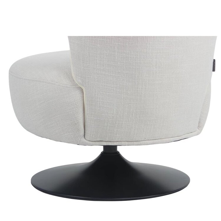 Fauteuil pivotant Metro tissu lin blanc cassé