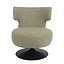 Fauteuil pivotant Metro tissu lin vert olive