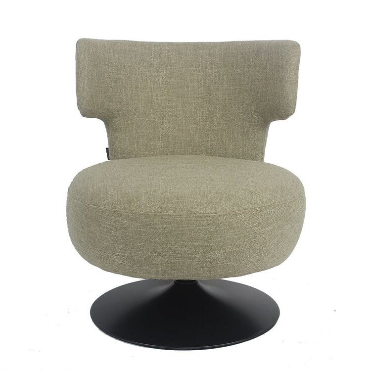 Fauteuil pivotant Metro tissu lin vert olive