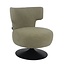 Fauteuil pivotant Metro tissu lin vert olive