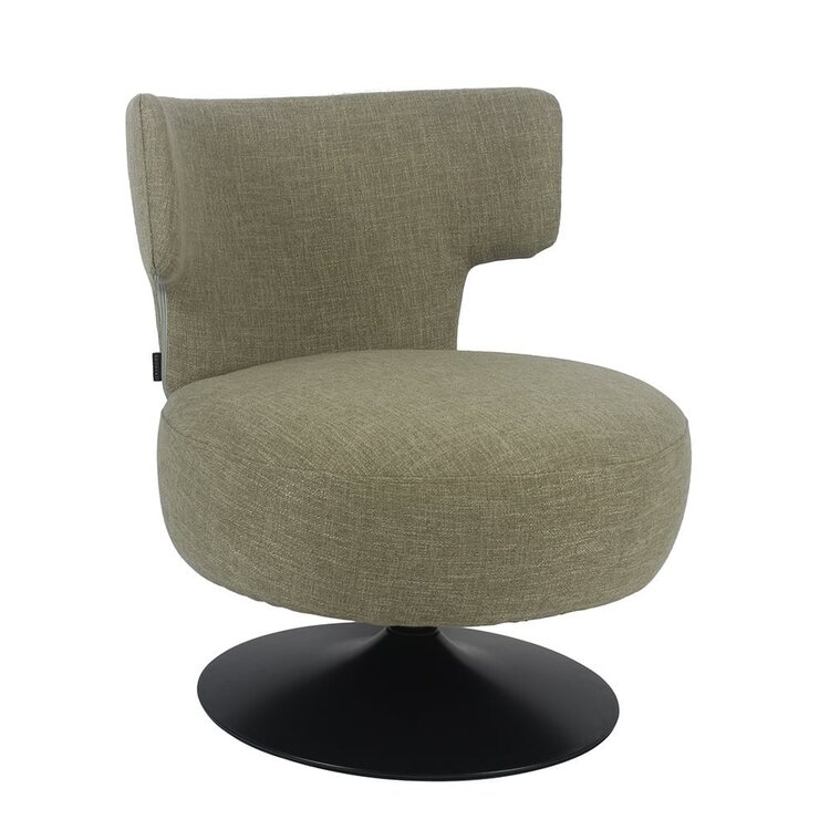 Fauteuil pivotant Metro tissu lin vert olive