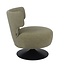 Fauteuil pivotant Metro tissu lin vert olive