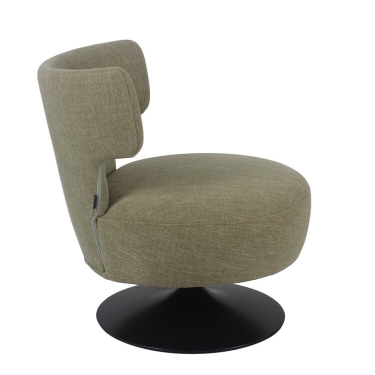 Fauteuil pivotant Metro tissu lin vert olive