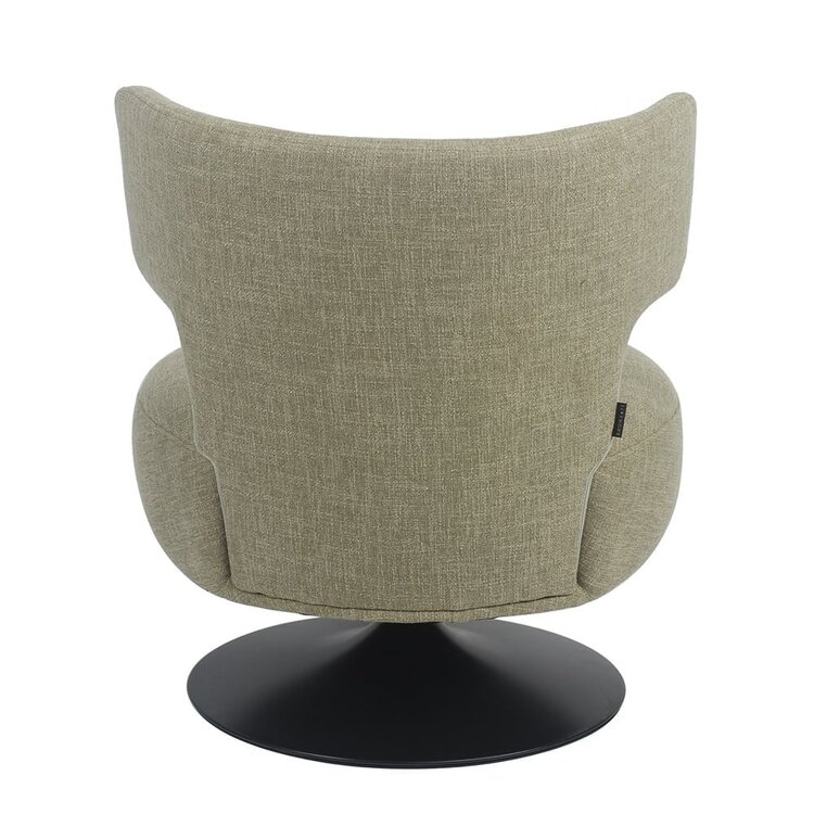 Fauteuil pivotant Metro tissu lin vert olive